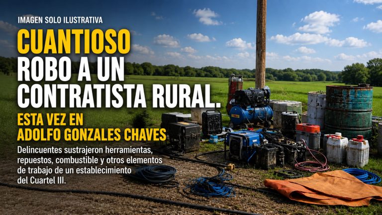 Otro cuantioso robo a un contratista rural. Esta vez en Adolfo Gonzales Chaves